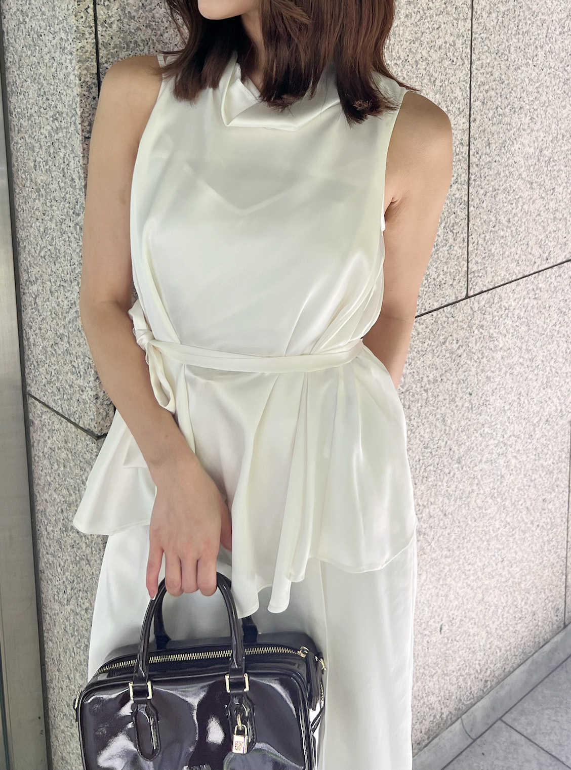 タイ付きサテンチュニック(シャツ・ブラウス)｜トップス｜SNIDEL