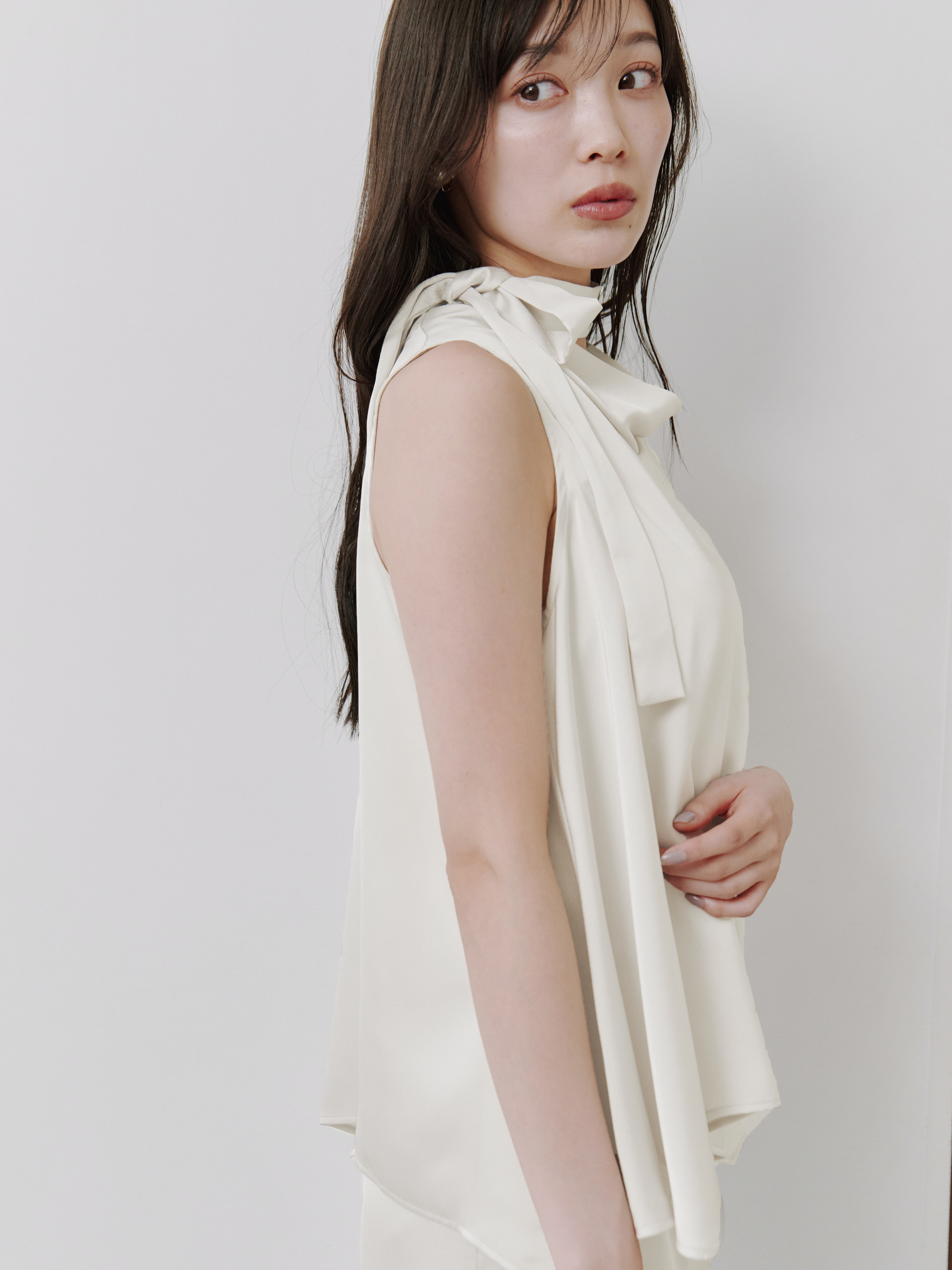 タイ付きサテンチュニック(チュニック)｜トップス｜SNIDEL(スナイデル