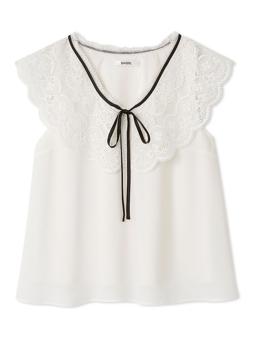 エンブロイダリーレースカラーブラウス(シャツ・ブラウス)｜トップス