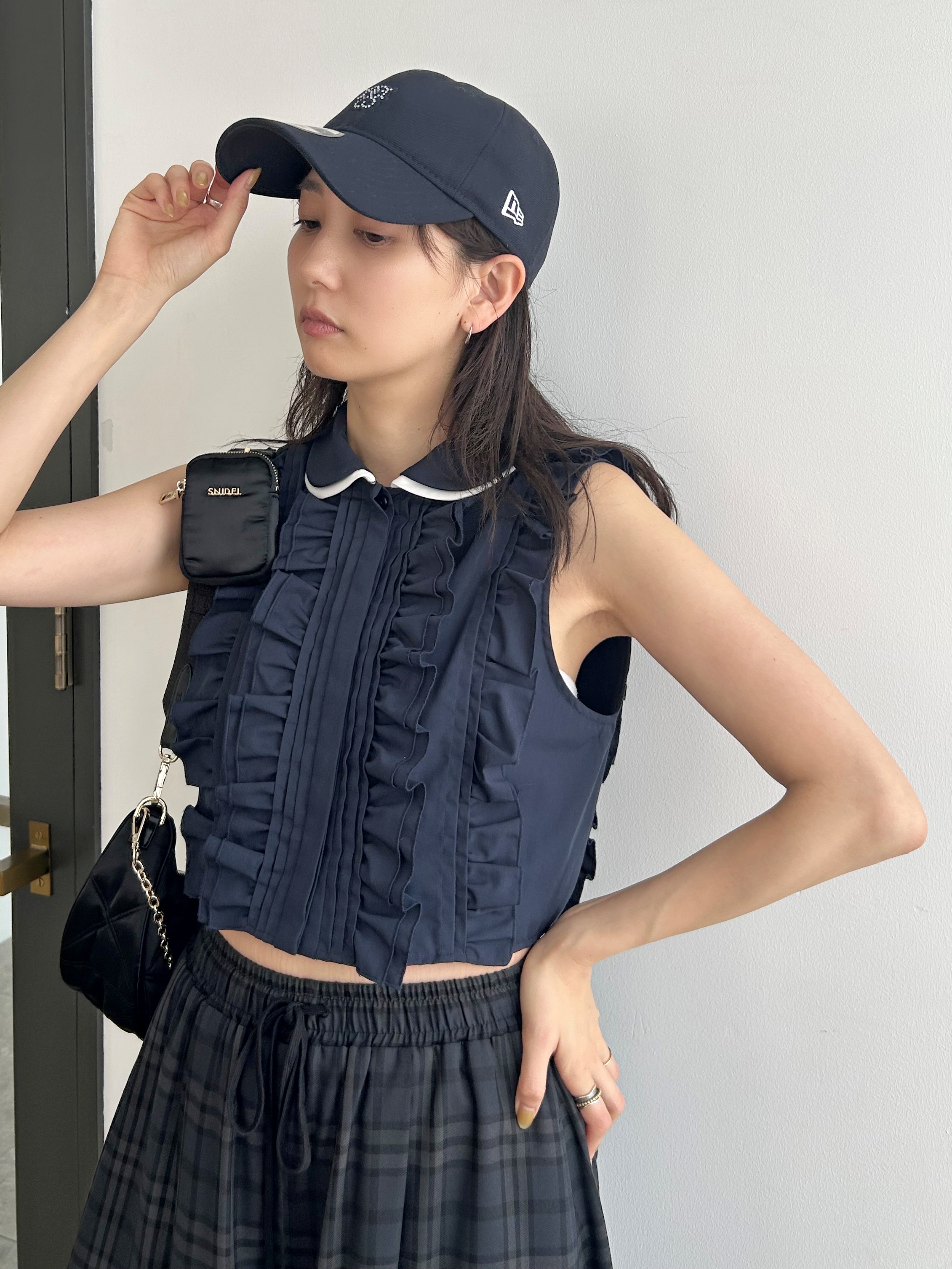 SNIDELノースリクロップドフリルシャツ ノースリクロップドフリルシャツ(シャツ・ブラウス)｜トップス｜SNIDEL