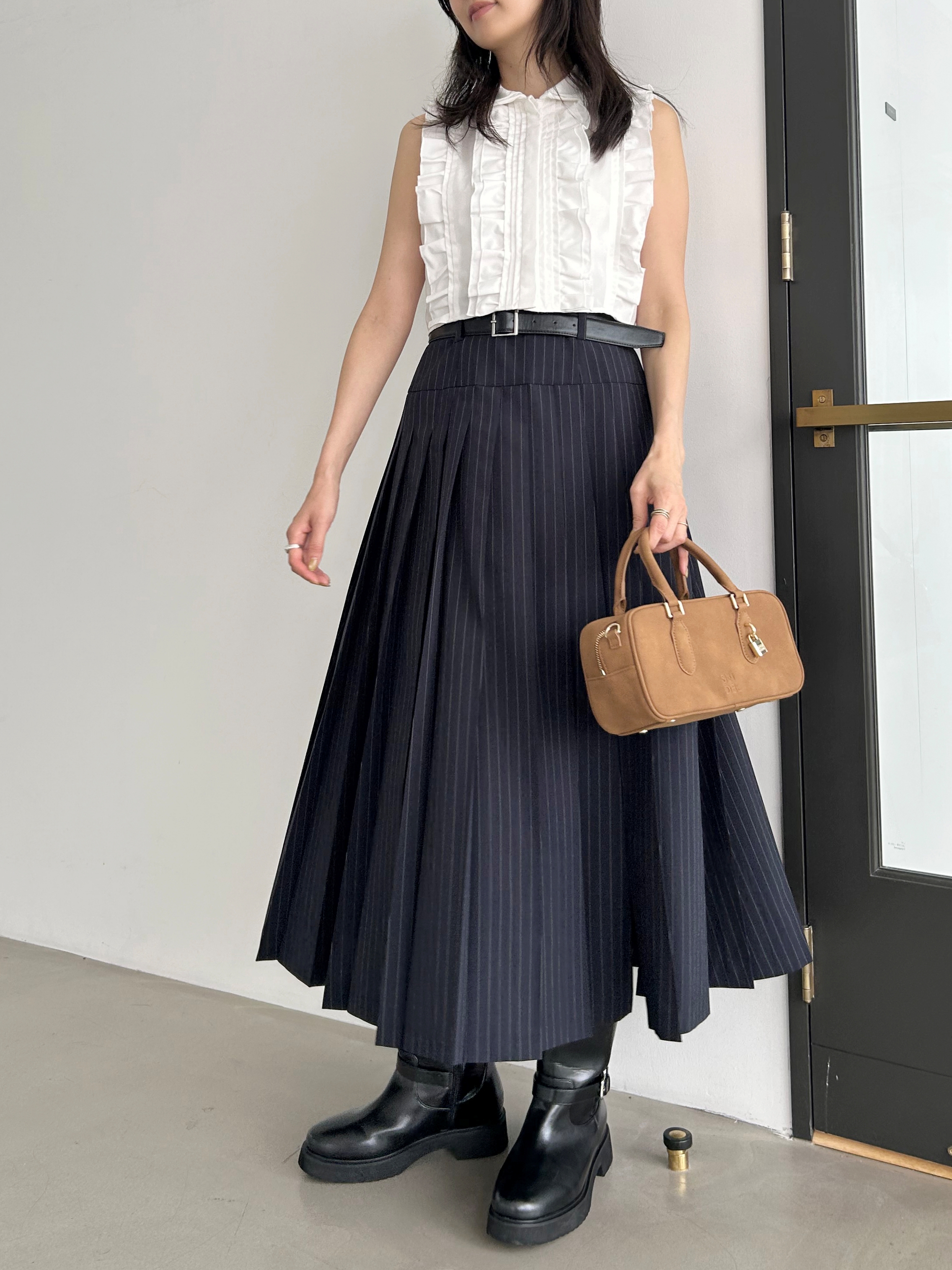 ブラウス シャツ ノースリクロップドフリルシャツ レディース ノースリクロップドフリルシャツ(シャツ)｜トップス｜SNIDEL