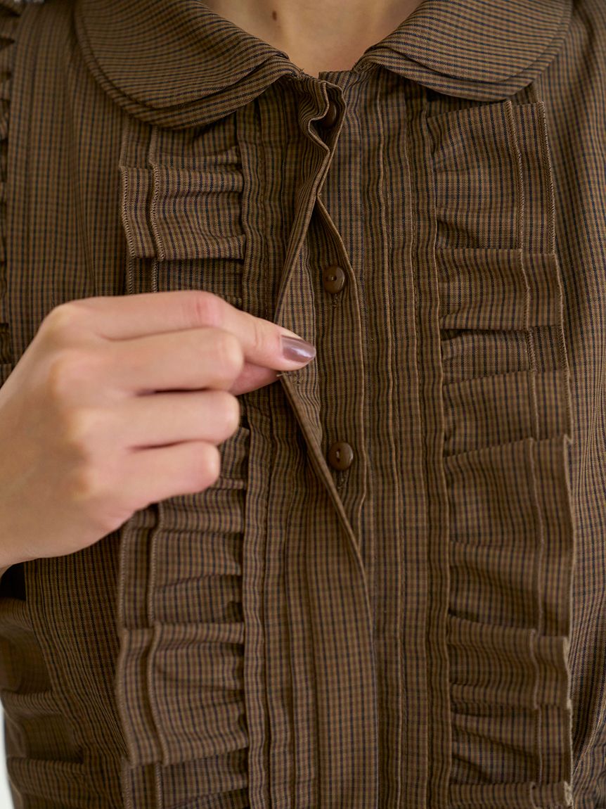 ノースリクロップドフリルシャツ(シャツ・ブラウス)｜トップス｜SNIDEL