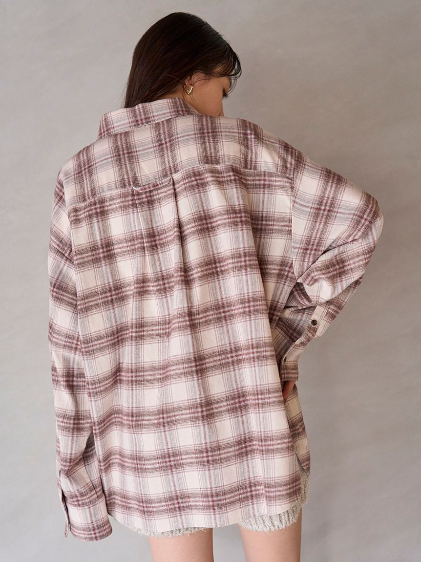 SNIDEL ネルシャツ SNIDEL ブラウス シャツ オーバーサイズネルシャツ レディース