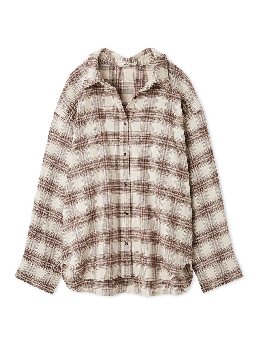 【値下げ】SNIDEL オーバーサイズ ネルシャツ　ブラック SNIDEL ブラウス シャツ オーバーサイズネルシャツ レディース