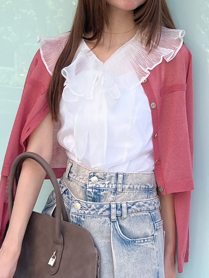 ビッグカラーシアーブラウス(シャツ・ブラウス)｜トップス｜SNIDEL