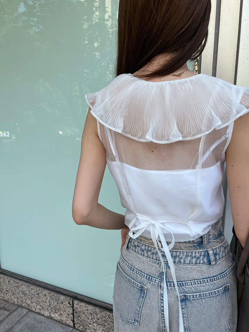 新品　タグ付き　snidel スナイデル　トップス　ブラウス ビッグカラーシアーブラウス(シャツ・ブラウス)｜トップス｜SNIDEL