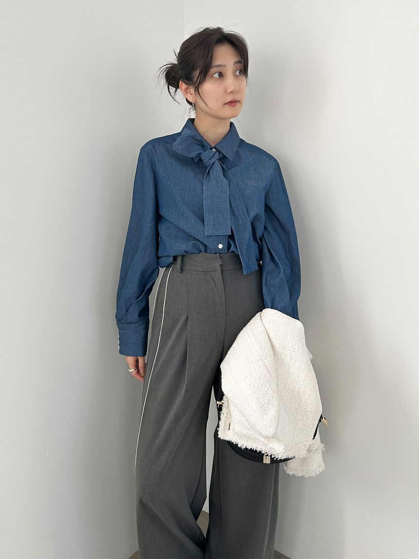 スナイデル　チェックボウタイシャツ SNIDEL（スナイデル）の「ボウタイブラウス（シャツ/ブラウス