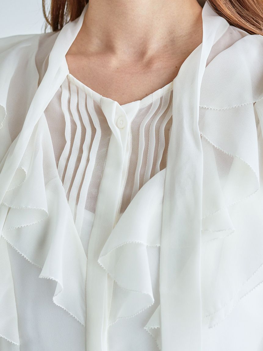 snidel スナイデル フリルボウタイブラウス ホワイト WHT スナイデル SNIDEL フリルボウタイブラウス （WHT