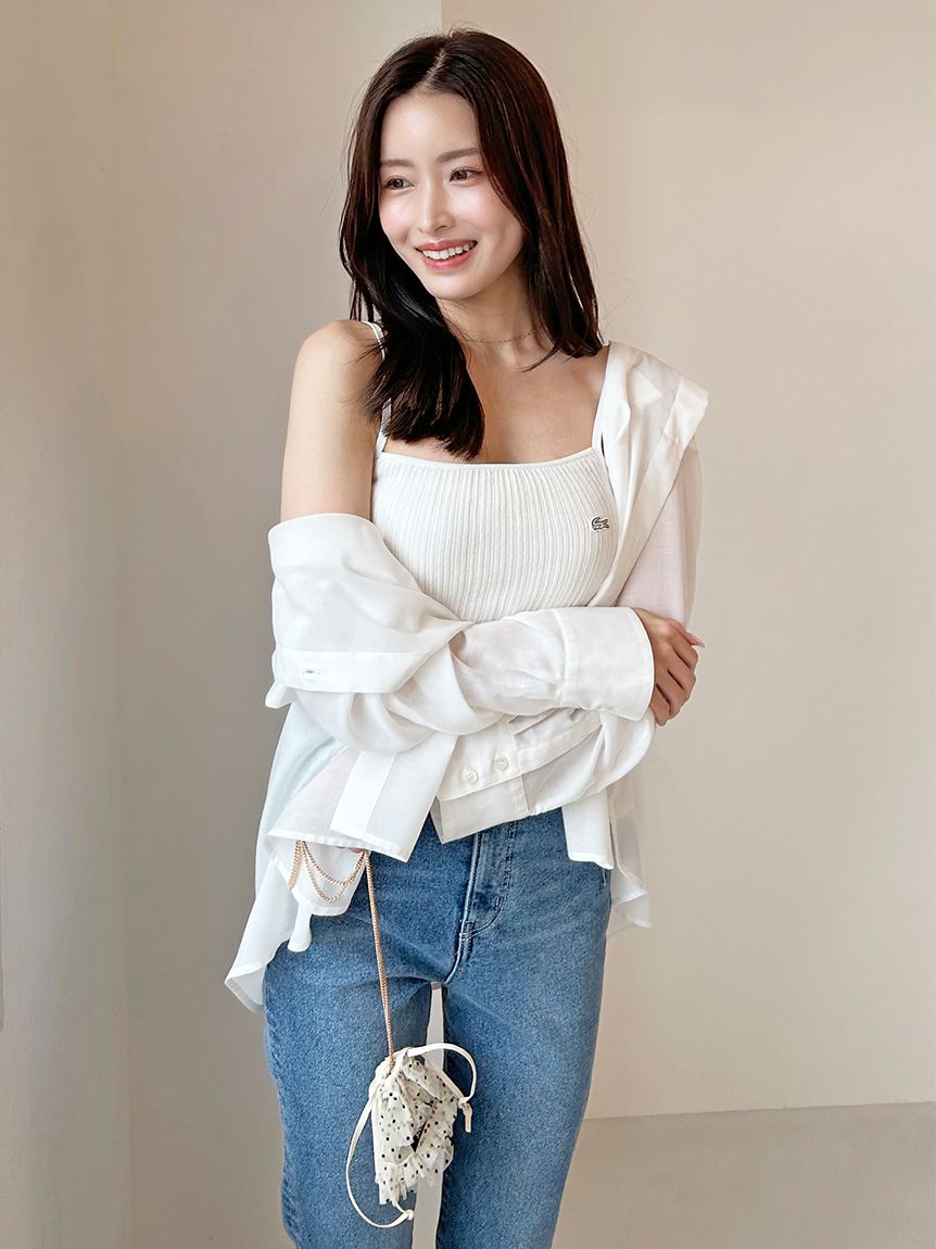 スナイデル　完売品　シアーシャツ SNIDEL ブラウス シャツ Sustainableシアーシャツニットセット
