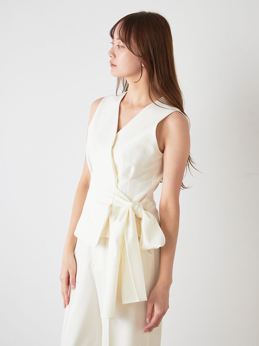 snidel Sustainableペプラムベストトップス 白 Sustainableペプラムベストトップス(シャツ・ブラウス)｜トップス