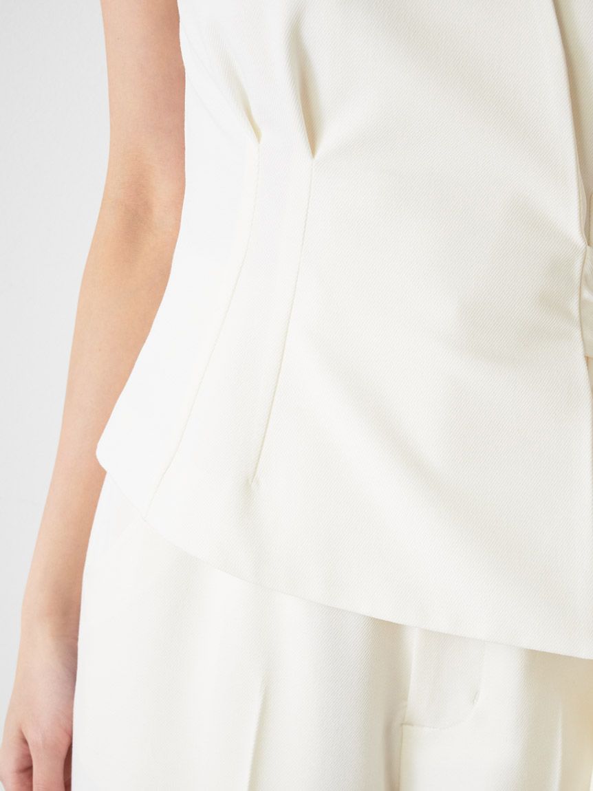 snidel Sustainableペプラムベストトップス 白 Sustainableペプラムベストトップス(シャツ・ブラウス)｜トップス