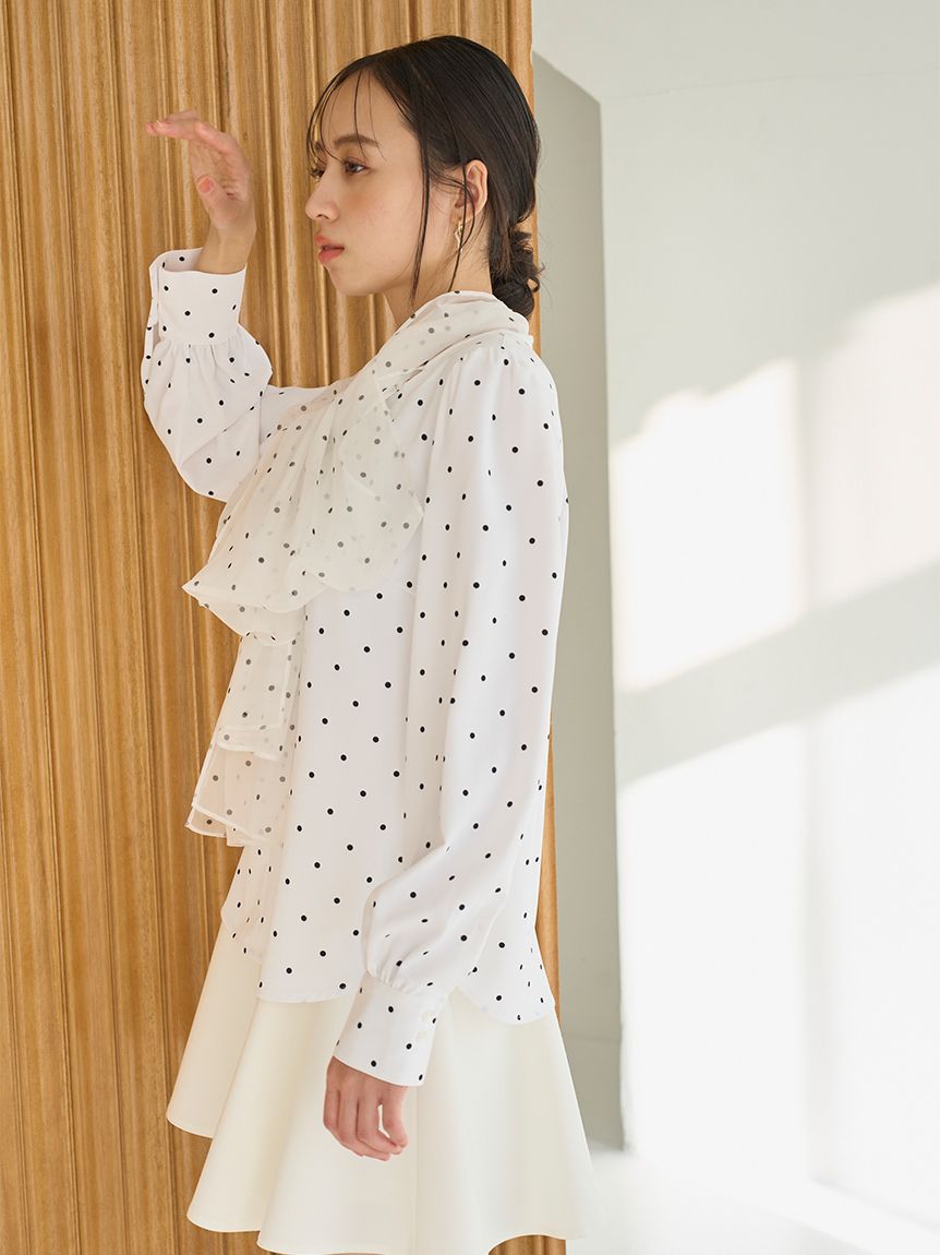 snidel チュールブラウス SNIDEL（スナイデル）の「Sustainableチュールクロップドブラウス