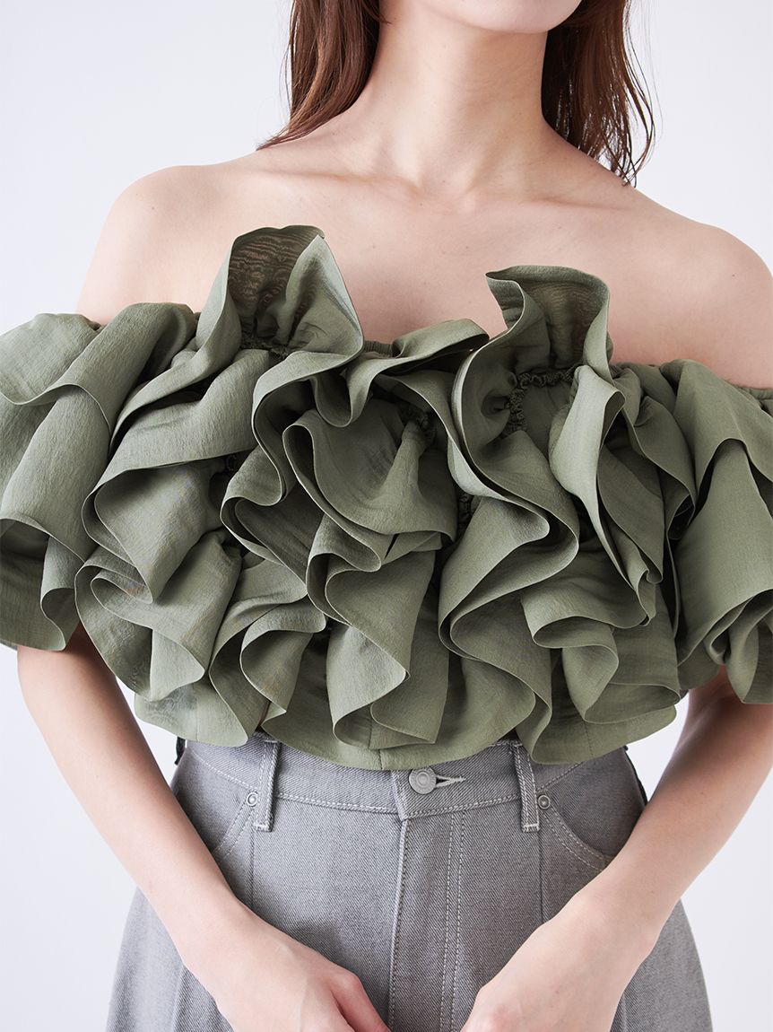 オフショルボリュームフリルブラウス(ブラウス)｜トップス｜SNIDEL