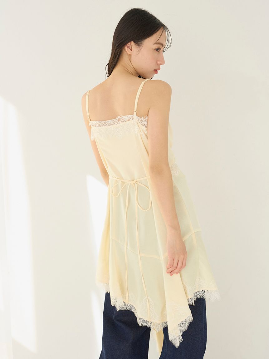 新作新品タグ付き　スナイデル♡ レーストリムサテンキャミTOP レーストリムサテンキャミTOP(シャツ・ブラウス)｜トップス｜SNIDEL