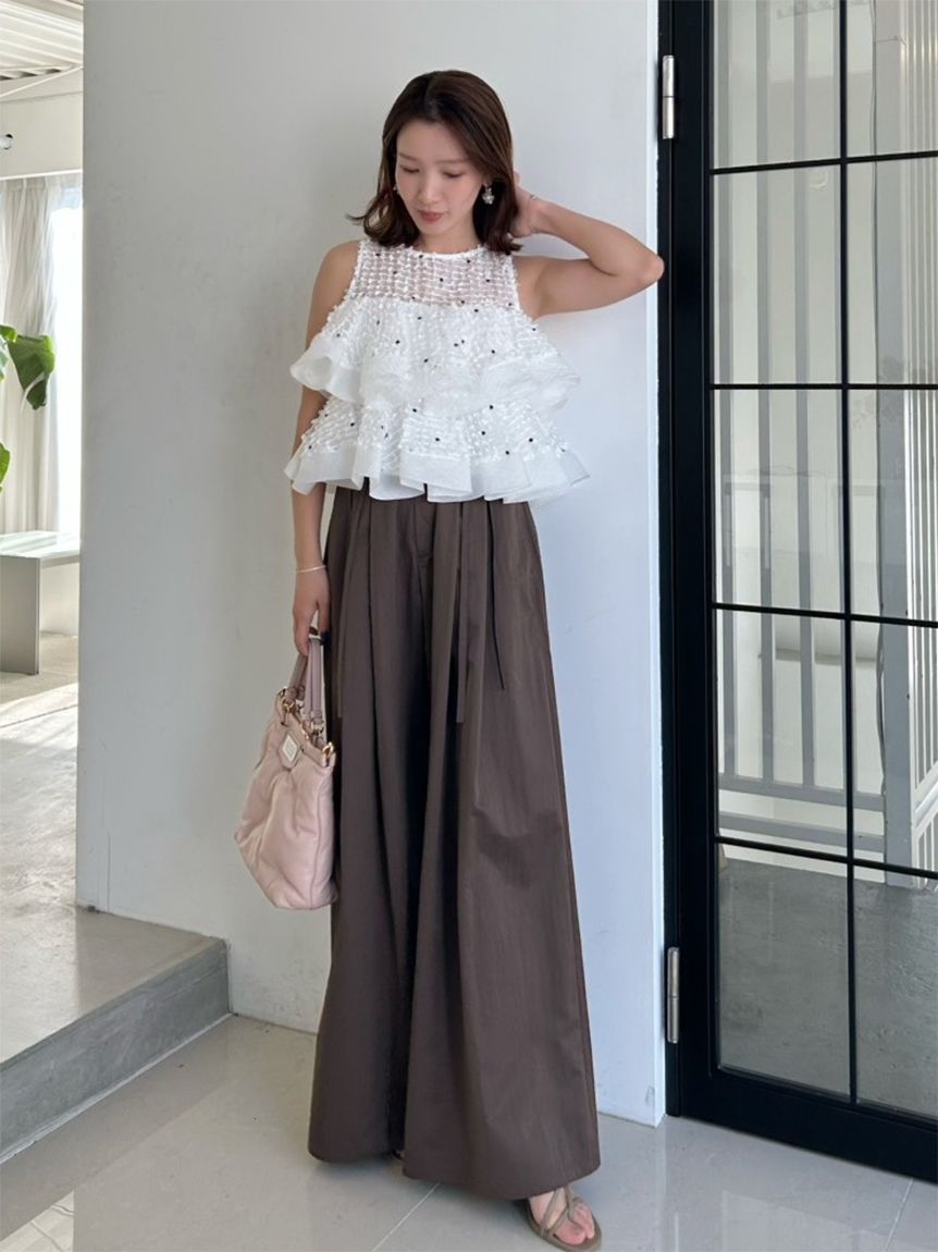 ラッフルジャガードボリュームブラウス(ブラウス)｜トップス｜SNIDEL