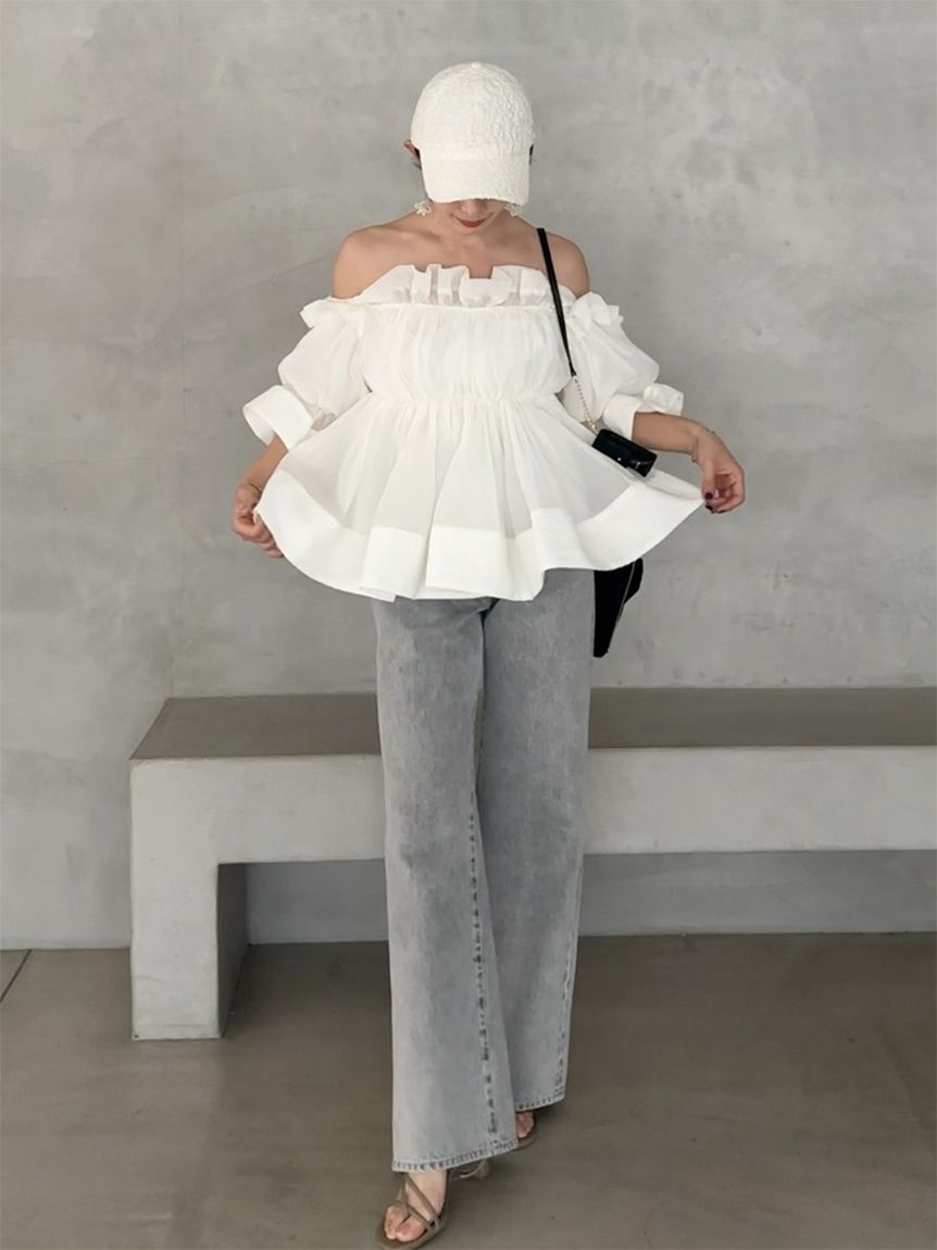 ボリュームギャザーフリルチュニック(シャツ・ブラウス)｜トップス