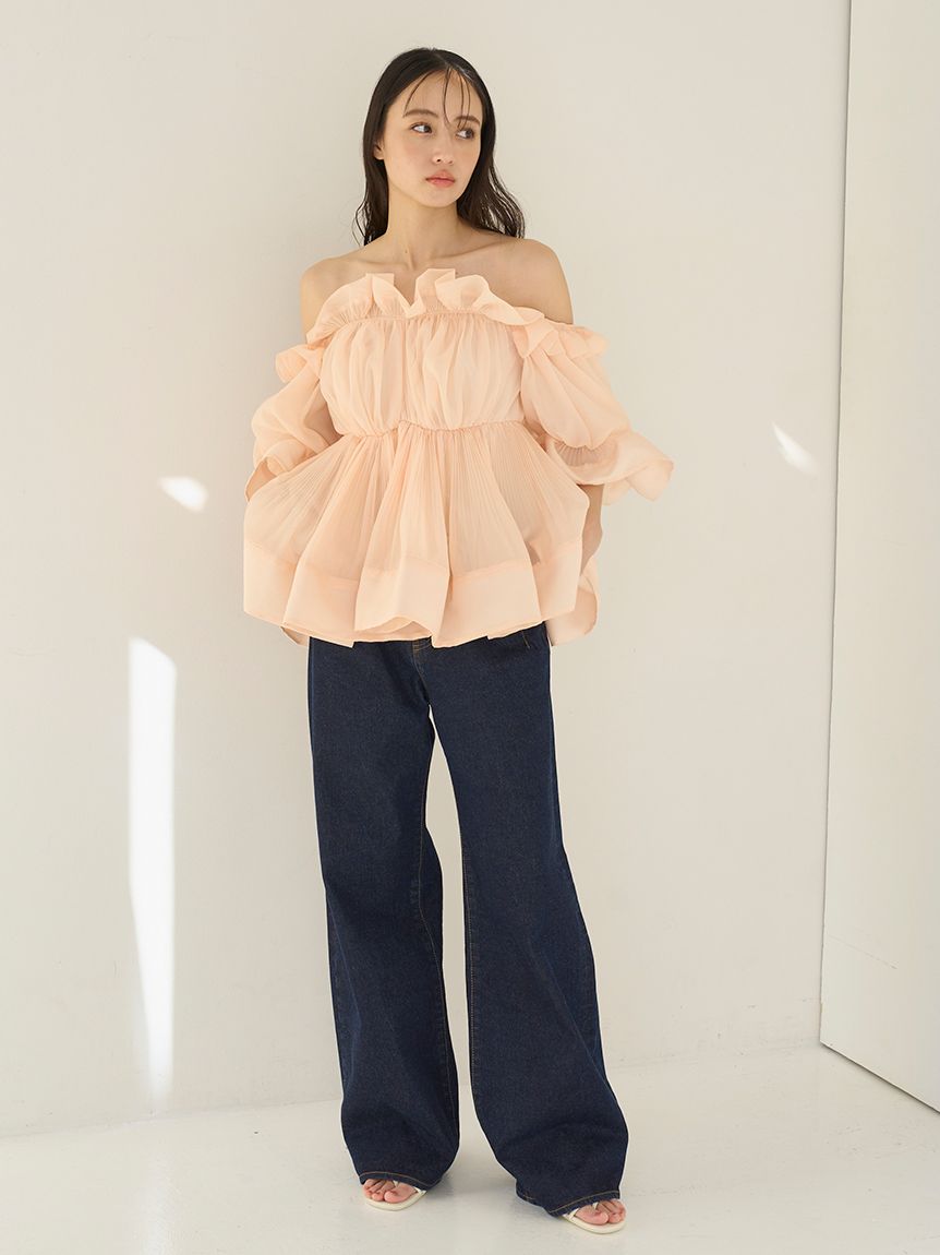 ボリュームギャザーフリルチュニック(シャツ・ブラウス)｜トップス