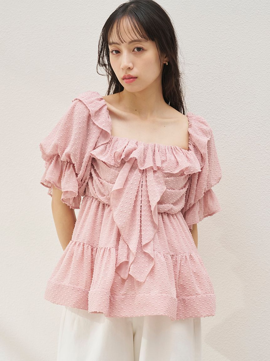 美品 スナイデル snidel オフショルダーブラウス レディース F SNIDEL（スナイデル） SALE50%OFF オフショルフリルブラウス