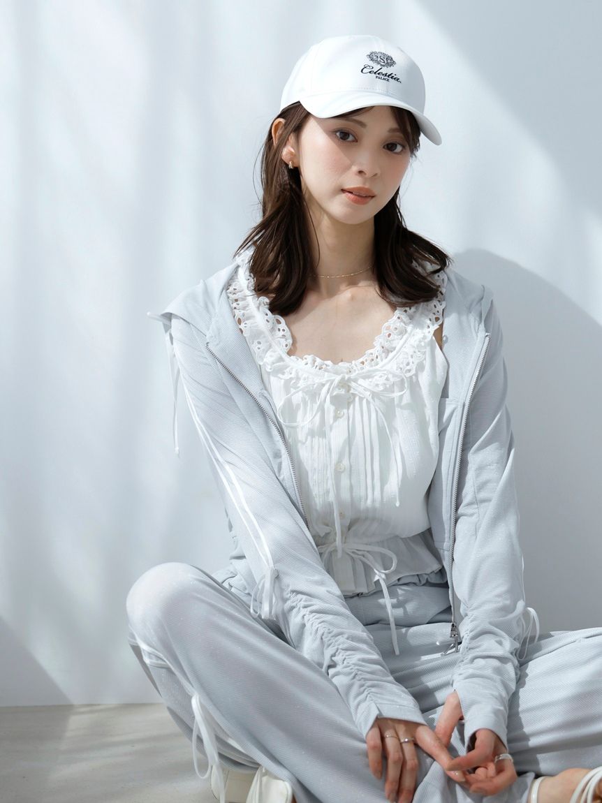 SNIDEL  スナイデル  ノースリクロップドフリルシャツ 中古・古着通販】Snidel (スナイデル) ノースリクロップドフリルシャツ