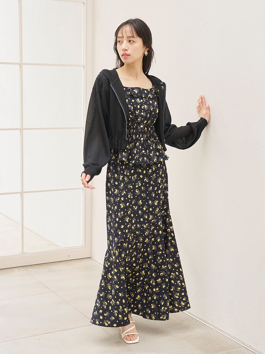 Sustainableフルーツプリントシャーリングブラウス(シャツ・ブラウス