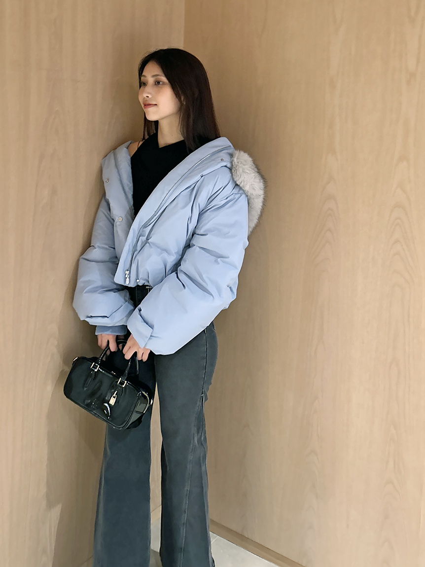 WEB限定カラーあり】西川フードファーショートダウン(ダウン