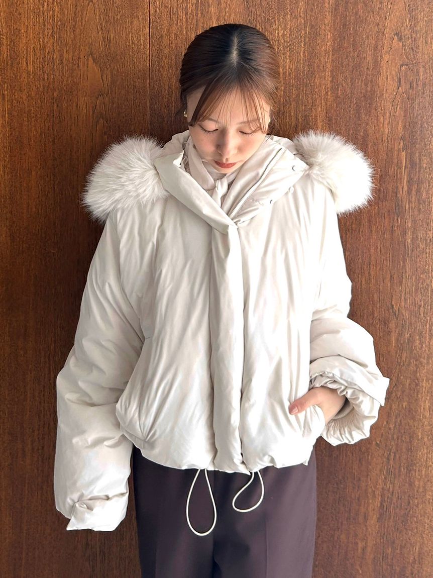 WEB限定カラーあり】西川フードファーショートダウン(ダウンコート