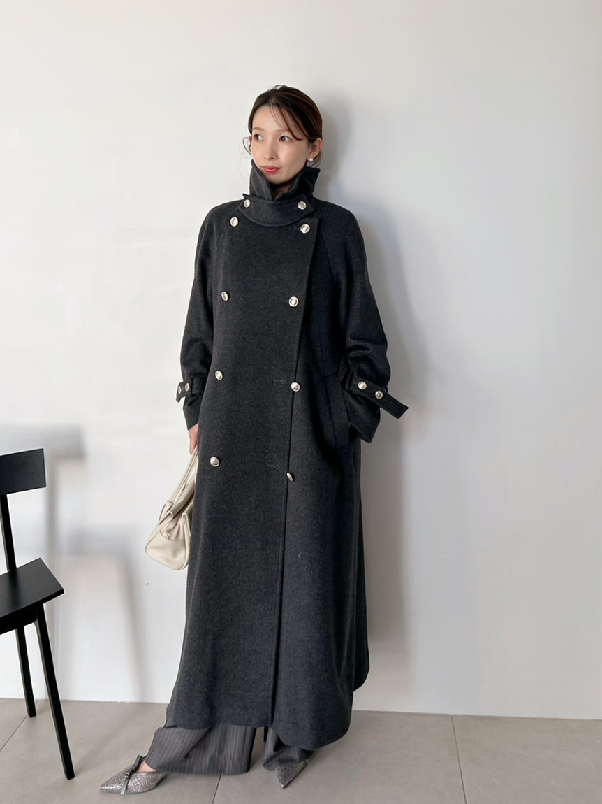 【新品】SNIDEL ウールカシミヤスタンドカラーコート IVR 1 ウールカシミヤスタンドカラーコート(チェスターコート