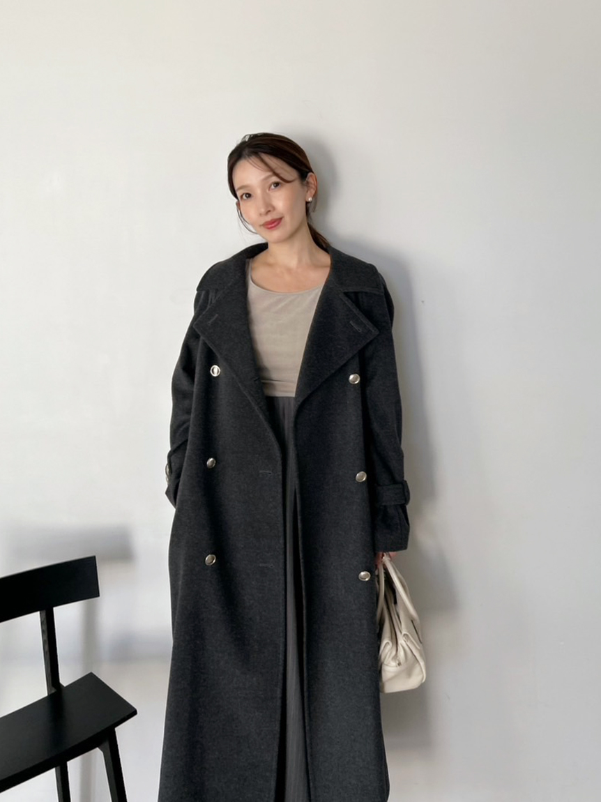 【新品】SNIDEL ウールカシミヤスタンドカラーコート IVR 1 ウールカシミヤスタンドカラーコート(チェスターコート