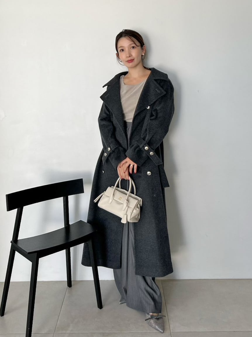 Snidel ウールカシミヤスタンドカラーコート SNIDEL（スナイデル）の「ウールカシミヤスタンドカラーコート