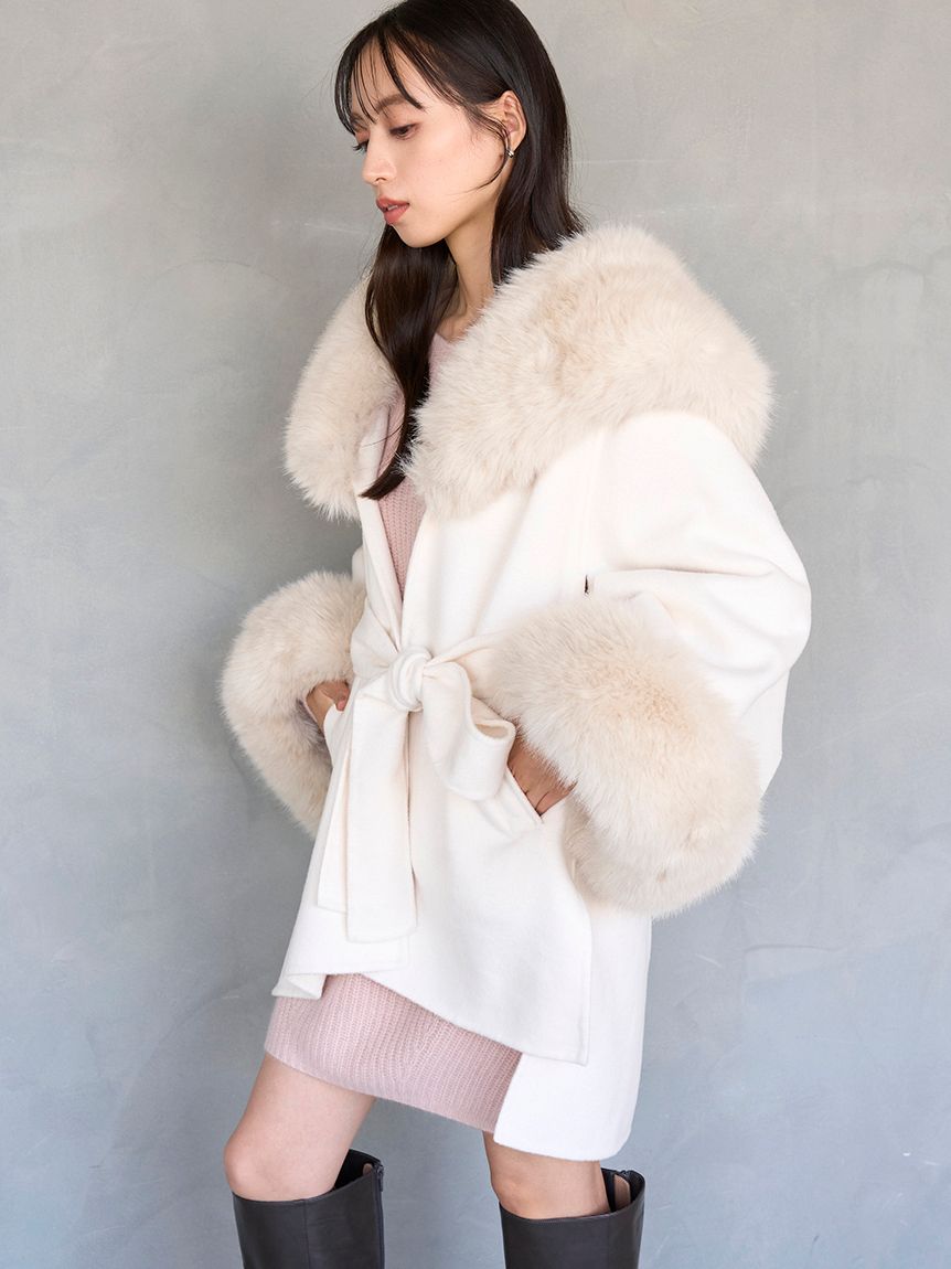 2024❤️SNIDEL ファー ショート ケープ コート 定価23980円 ファーケープコート(コート)｜アウター｜SNIDEL(スナイデル)の通販