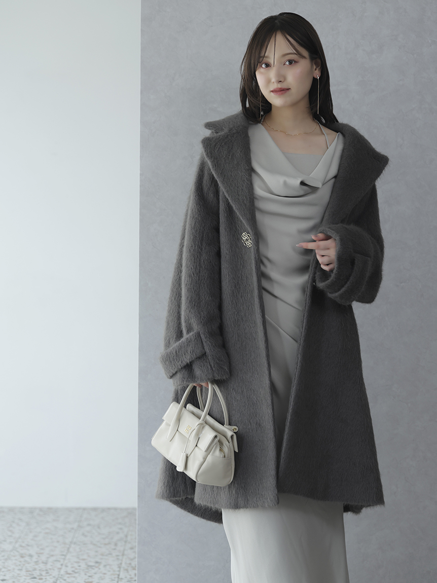 スナイデルシャギーコクーンコートブローチ付き スナイデルシャギーコクーンコートブローチ付き