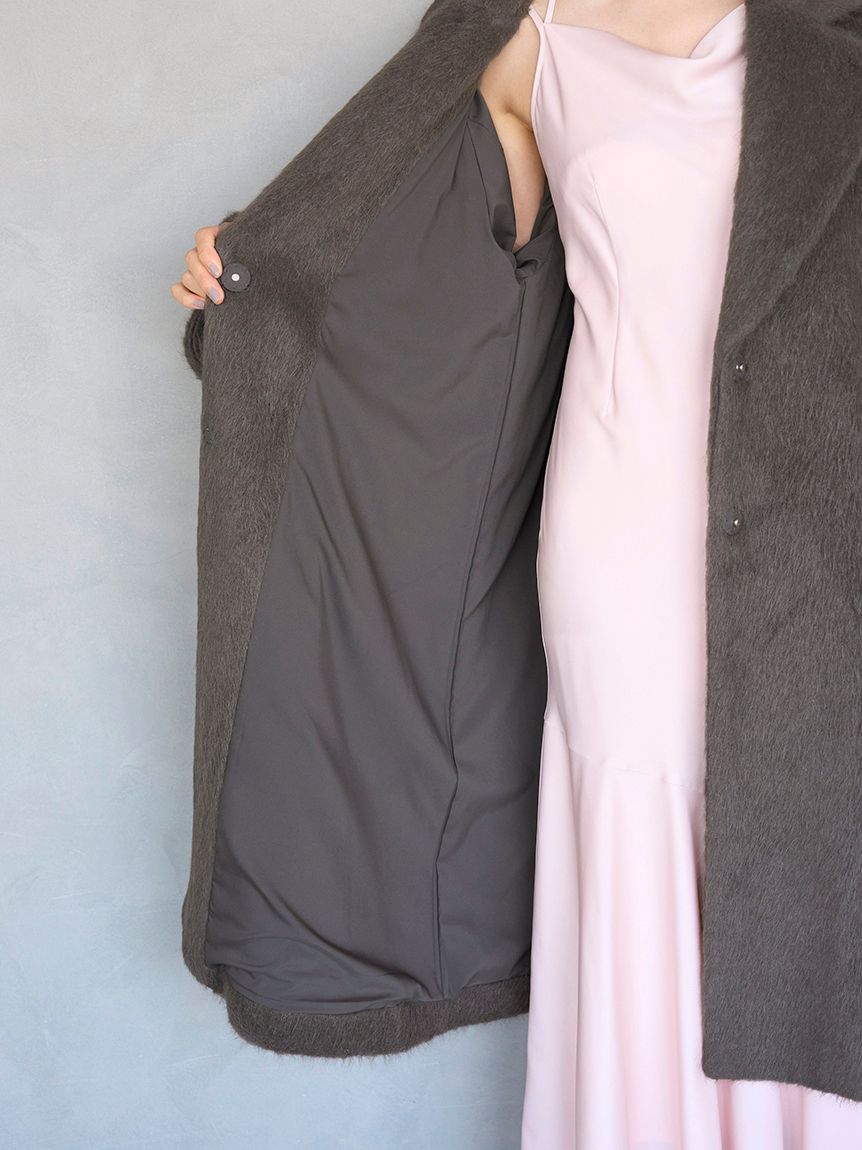 ブローチ付きシャギーロングコート(コート)｜アウター｜SNIDEL