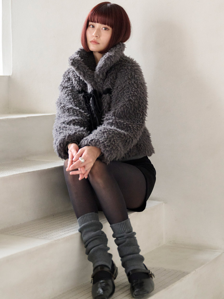 Sustainableリボンボアショートコート(コート)｜アウター｜SNIDEL