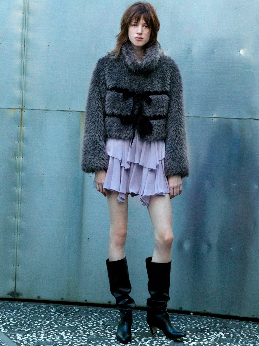 Sustainableリボンボアショートコート(コート)｜アウター｜SNIDEL