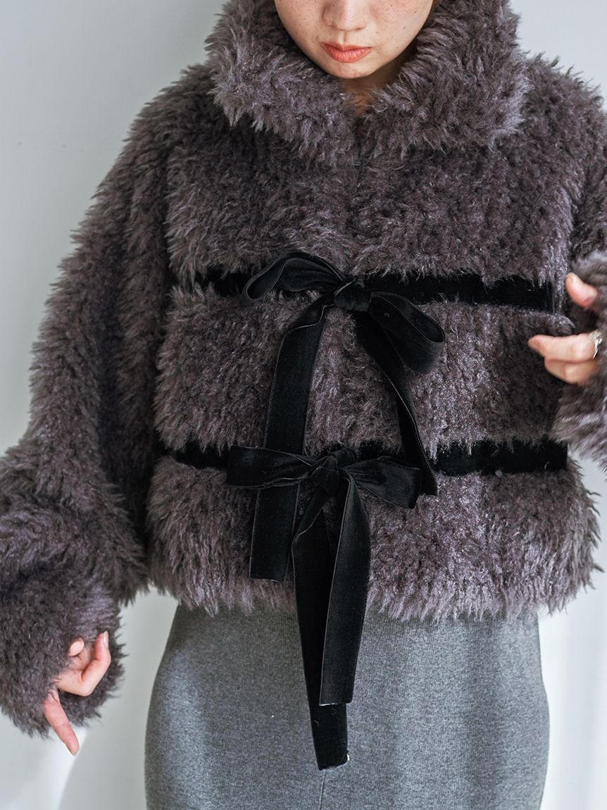 Sustainableリボンボアショートコート(コート)｜アウター｜SNIDEL