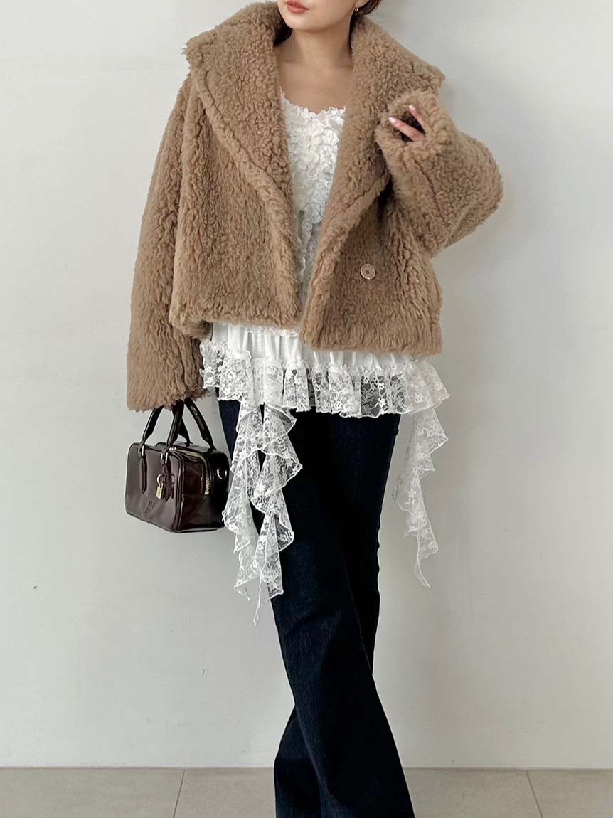 ボアショートコート(ムートンコート)｜アウター｜SNIDEL