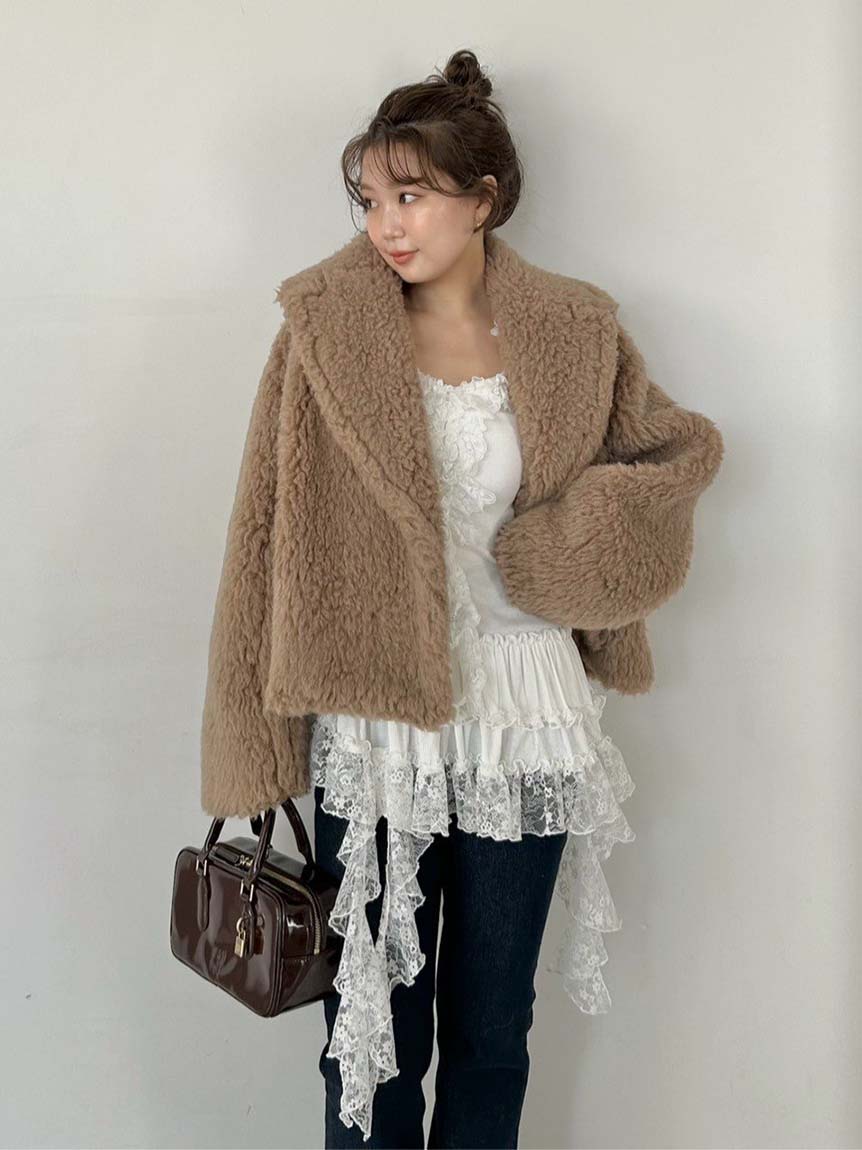 ボアショートコート(ムートンコート)｜アウター｜SNIDEL