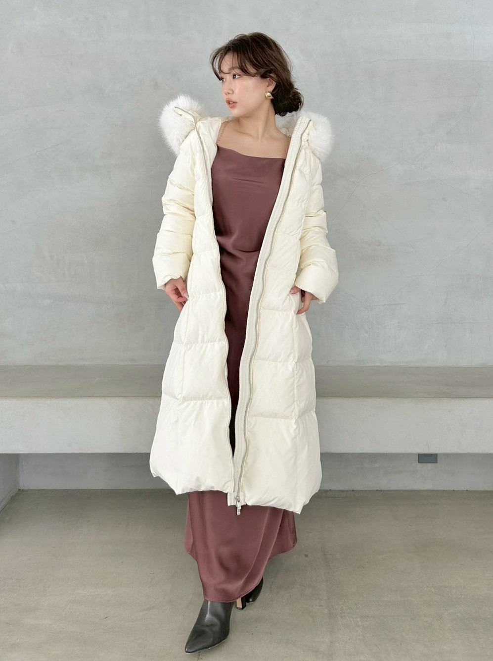 00サイズあり】スタイルアップフレンチダウンロングコート(ダウン
