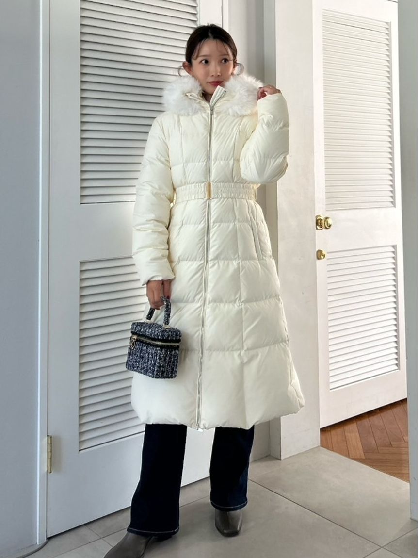 00サイズあり】スタイルアップフレンチダウンロングコート(ダウン