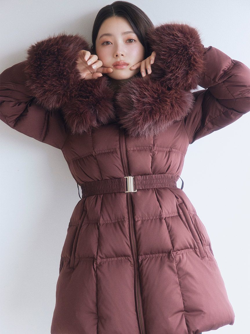 スナイデル SNIDEL 2wayボアコート ダウンコート PINKタグ付き アウター先行予約】Sustainableウエストマークミドルフレンチダウン