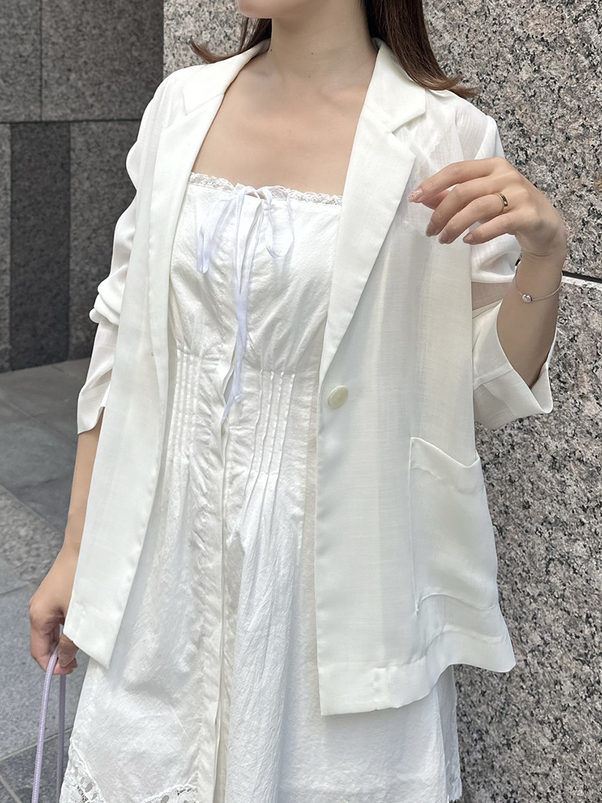Sustainableシアーシャツジャケット(テーラードジャケット