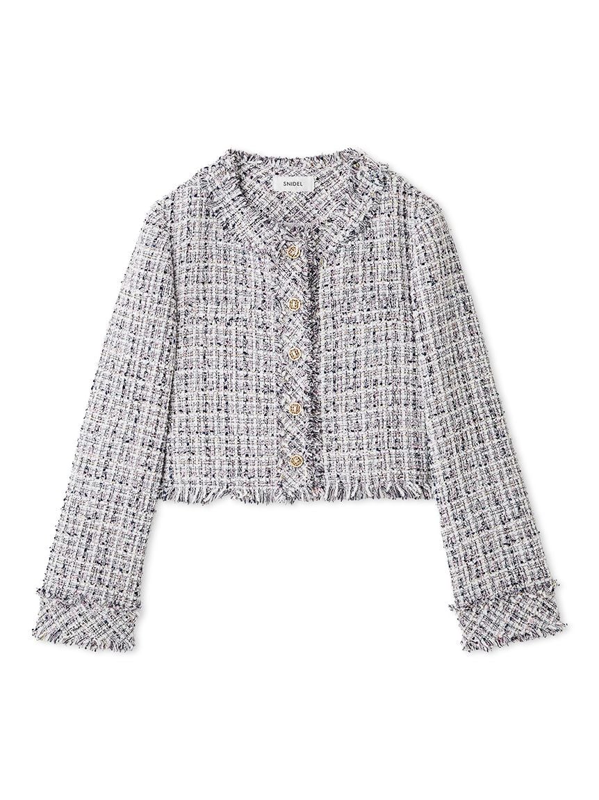 【⭐︎】【極美品】【未使用品】Snidel ツイードジャケット セール】ツイードジャケット（ノーカラージャケット）｜SNIDEL