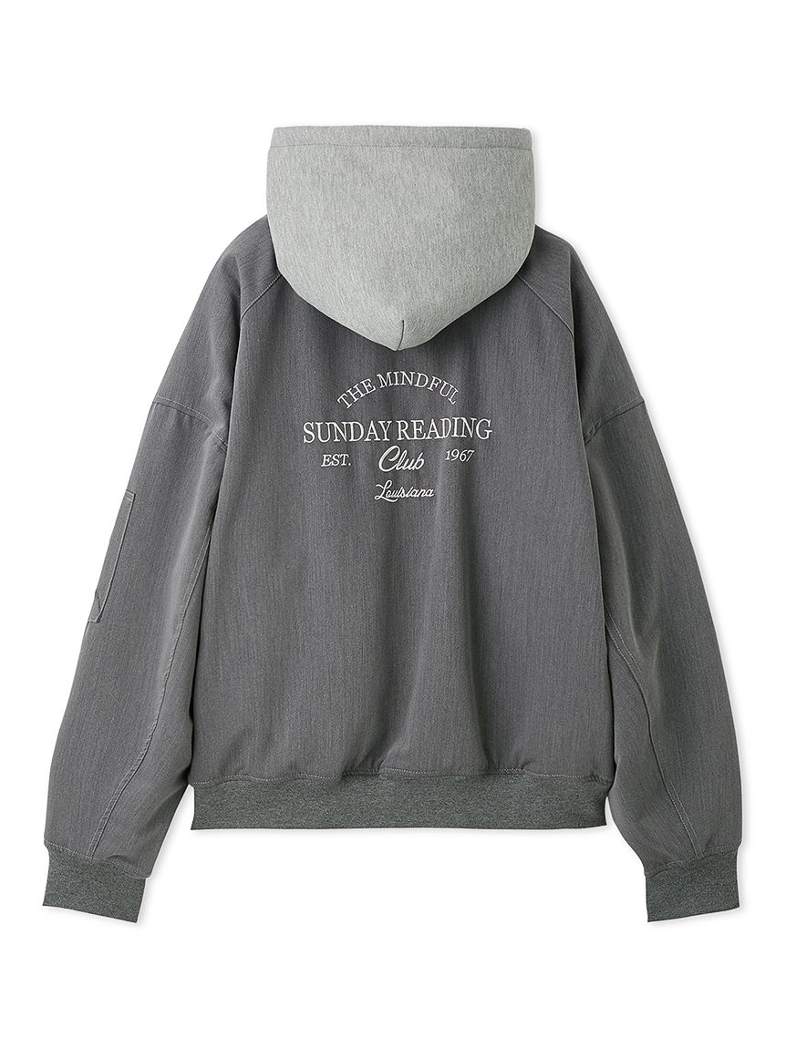 完売Ｍサイズ♥️ SNIDEL【NUTMEG】コラボフード付きMA-1✨ GRY NUTMEG】コラボフード付きMA-1(ブルゾン)｜アウター｜SNIDEL