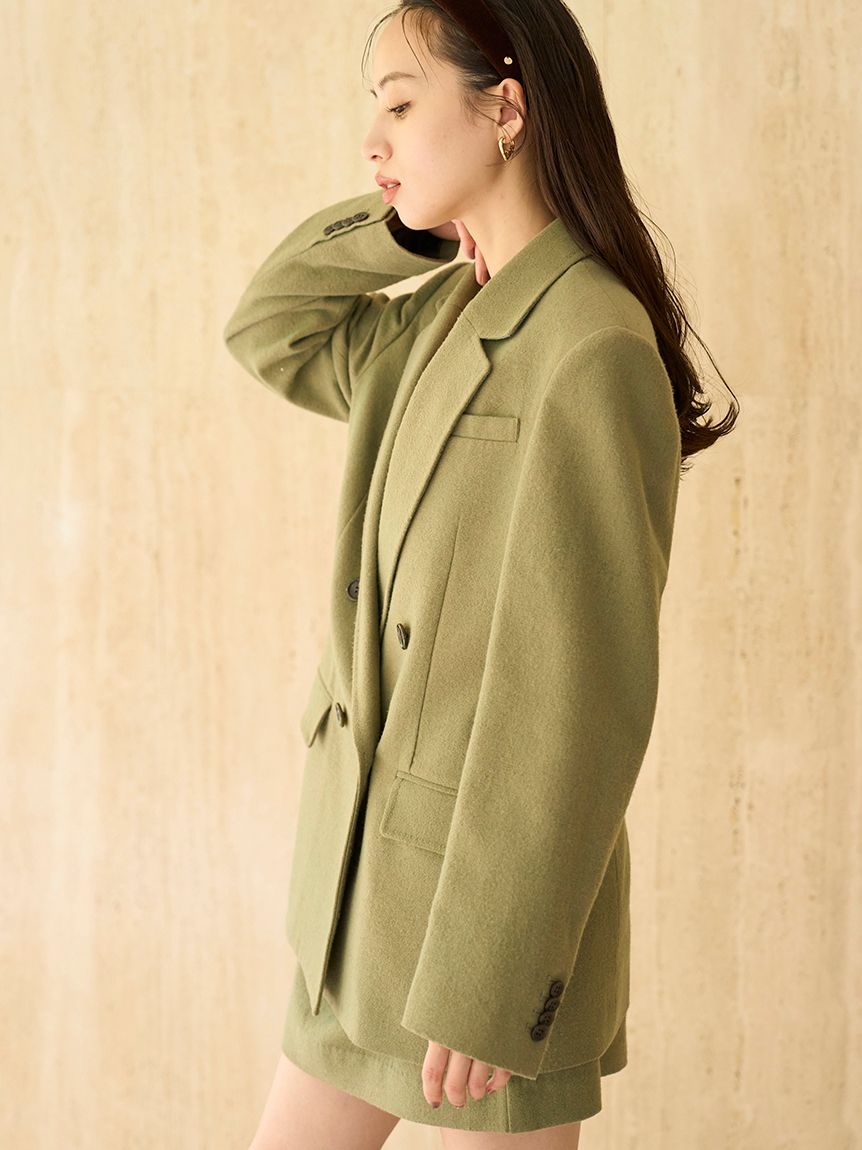 SNIDEL ウールオーバージャケット　イエロー SNIDEL（スナイデル）の「ウールオーバージャケットコート