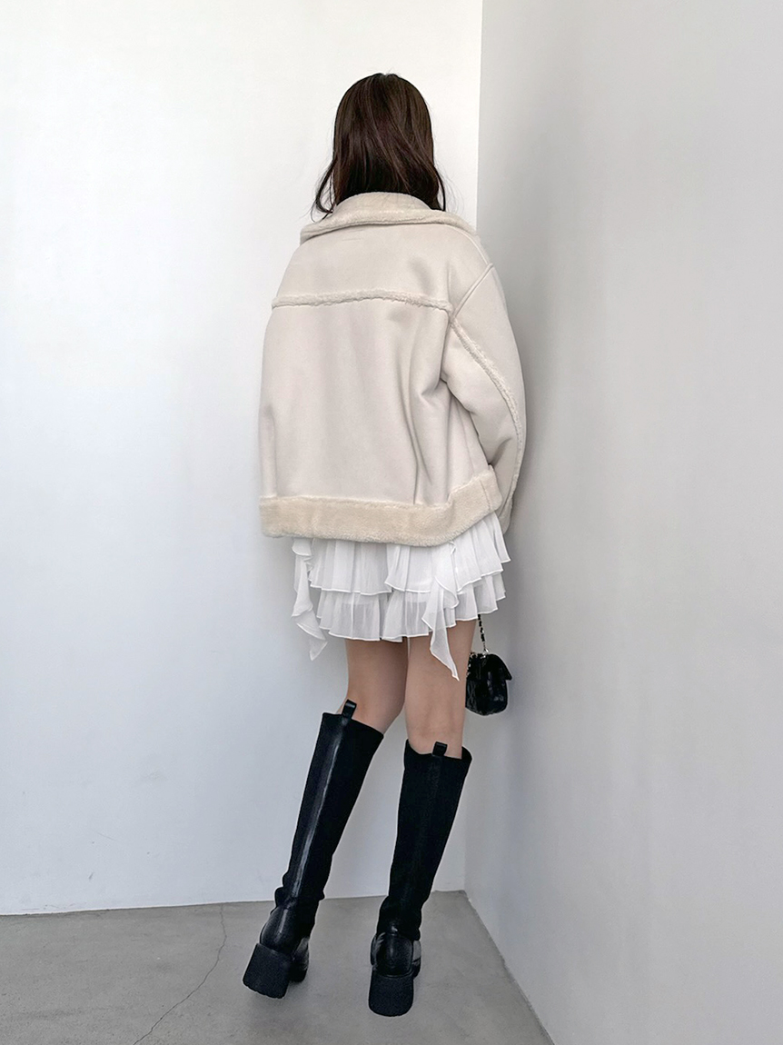 WEB限定/ボアコレクション】金ボタンバリエジャケット(ブルゾン