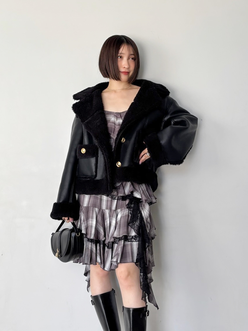 WEB限定/ボアコレクション】金ボタンバリエジャケット(ブルゾン