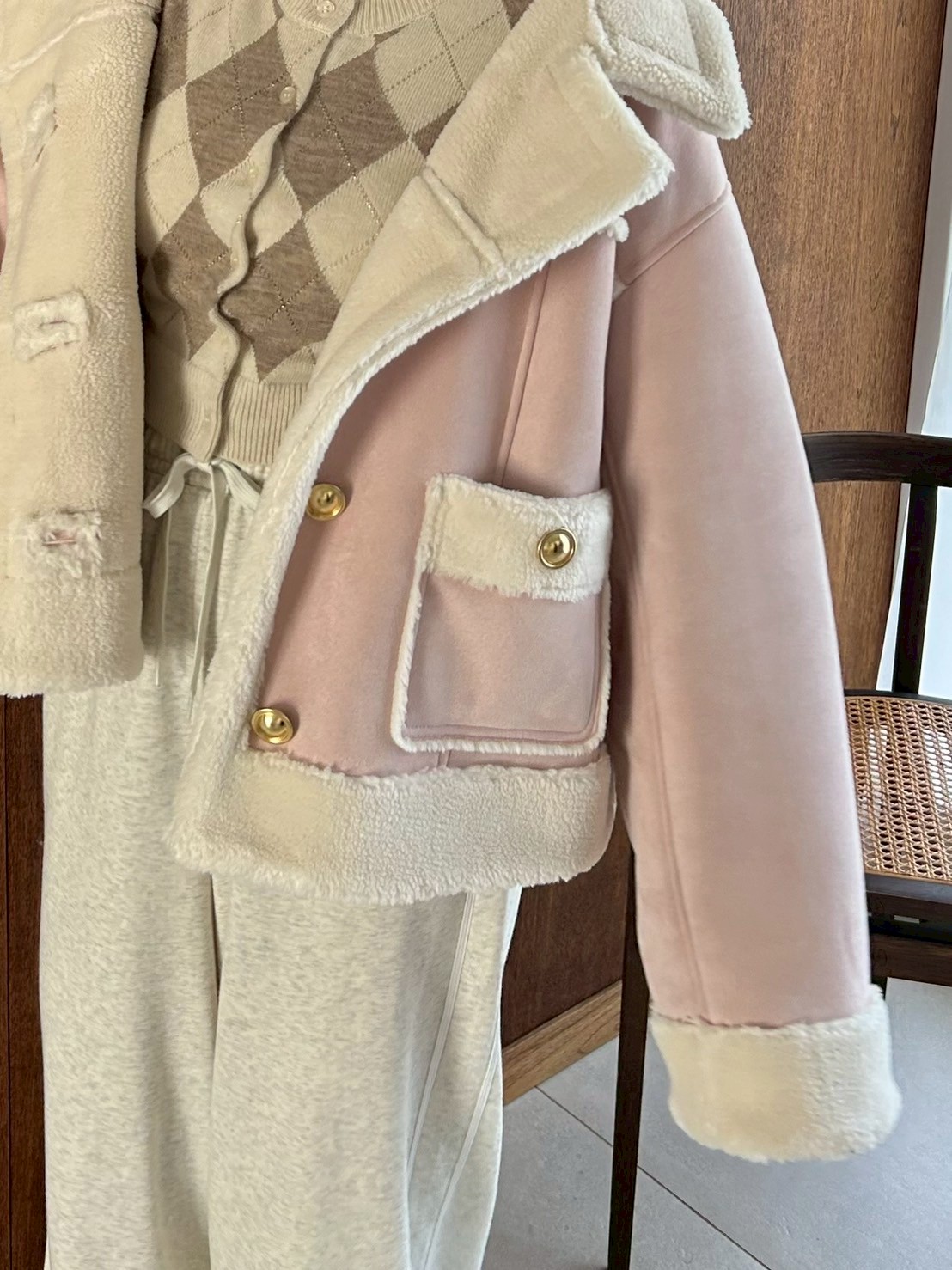 WEB限定/ボアコレクション】金ボタンバリエジャケット(ブルゾン