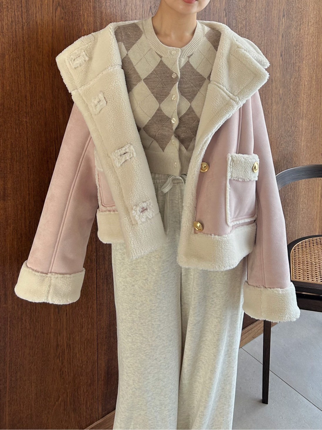 WEB限定/ボアコレクション】金ボタンバリエジャケット(ブルゾン