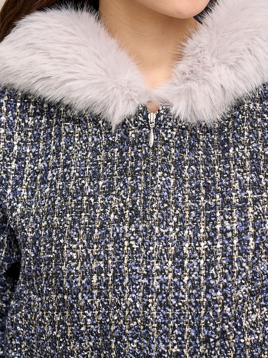ファー付きツイードブルゾン(ブルゾン)｜アウター｜SNIDEL(スナイデル