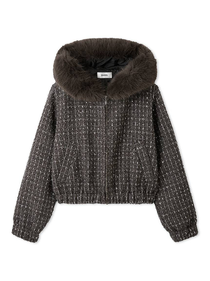 ファー付きツイードブルゾン(ブルゾン)｜アウター｜SNIDEL(スナイデル